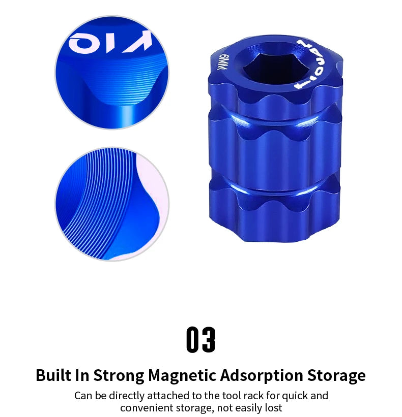 Magnetic Bicycle Crank Installation Tool for Removing and Installing Crank Arm Adjustment Caps Bicycle Repair Tools