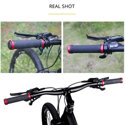 Rubber Handlebar Grips MTB Alloy Bilateral Lock