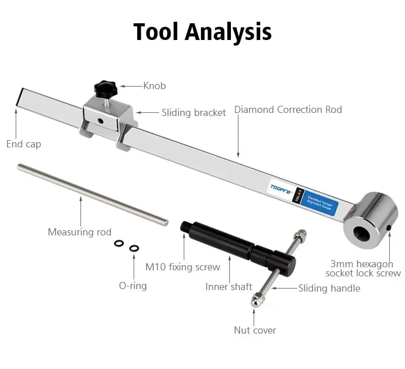 TOOPRE Bicycle Derailleur Hanger Alignment Gauge Professional Tool Measure Straighten Dropout Repair DAG-2.2 MTB Road Bike Tools