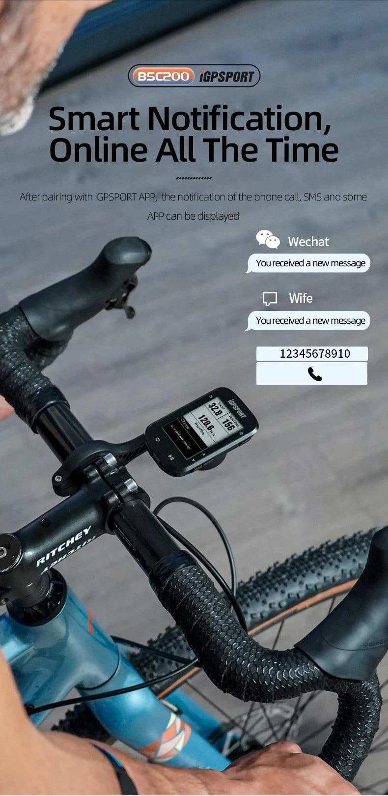 IGPSPORT BSC200 GPS Bicycle Computer Cycling Wireless Speedometer Route Navigation ANT+ Bluetooth 5.0 Accessories