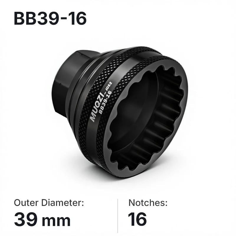 MUQZI Bottom Bracket Install Removal Tool 12/16-Notch Fits 39mm/40.5mm/44mm/45.6-46.6mm Outer Diameter BB Cups