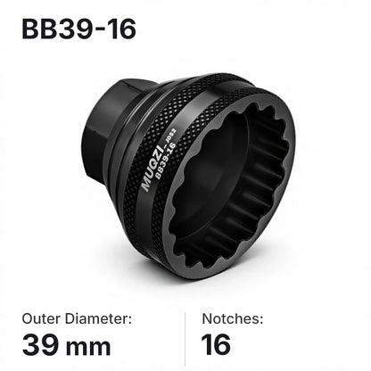 MUQZI Bottom Bracket Install Removal Tool 12/16-Notch Fits 39mm/40.5mm/44mm/45.6-46.6mm Outer Diameter BB Cups