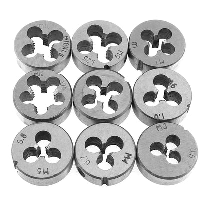 Multifunction Tap and Die Set 12/20Pcs M3-M12 Metric Screw Thread Plugs Hand Screw Taps Straight Taper Tapping and Thread Tools