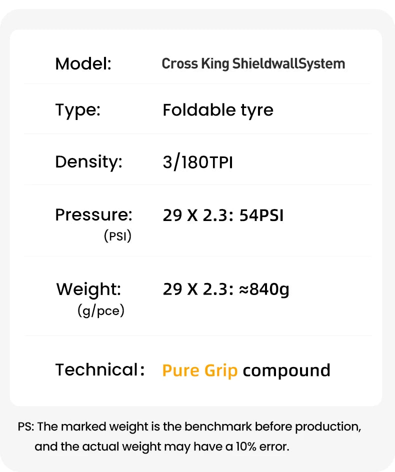 Cross King 27.5x2.0 29x2.0 MTB 29x2.3 Foldable Mountain Bike Tire 180TPI ShieldWall System Bicycle Folding Tyre Tubeless Ready