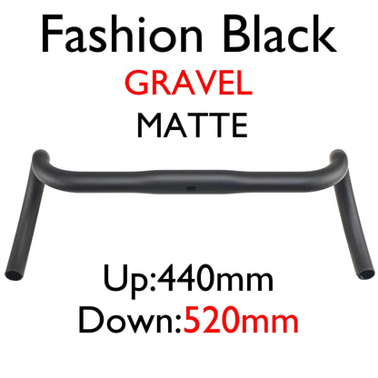 Carbon Fiber Road/Gravel Bike Handlebar, T800 Drop Bar, 380-440mm, 3K, UD