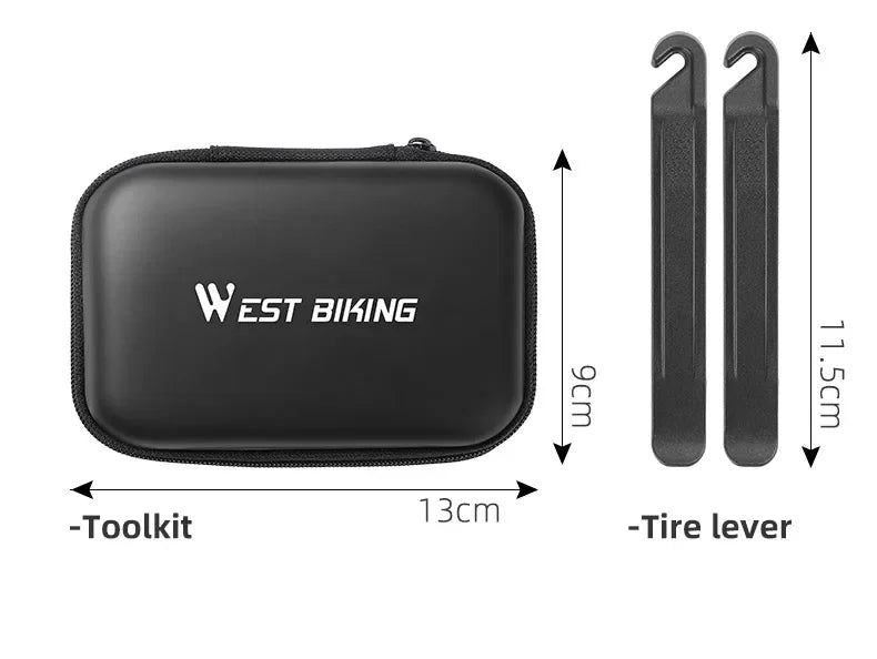 Portable Tool Bag Ratchet Wrench Kit Tire Lever Mini Pump