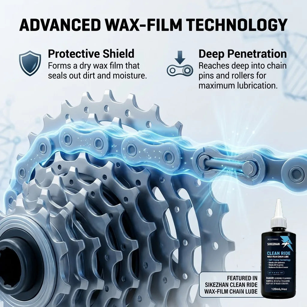 120ml Bike Chain Lube, Wax-Based Bicycle Lubricant for MTB & Road Bike, Anti-Rust, Reduces Wear, Quiet Smooth Ride & Repels Dirt