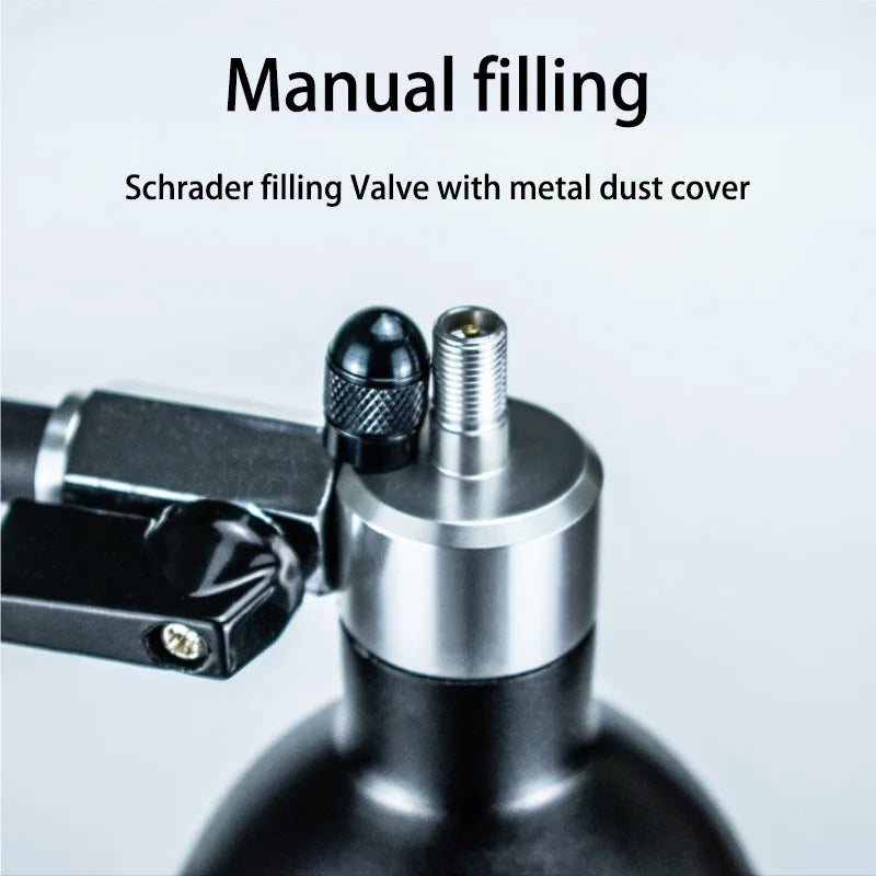 1.3L MTB Road Bike Tubeless Tire Inflator Tyre Air Booster Black Air bottle With Valve Gas Cylinder For Bike Tubeless 29" tire