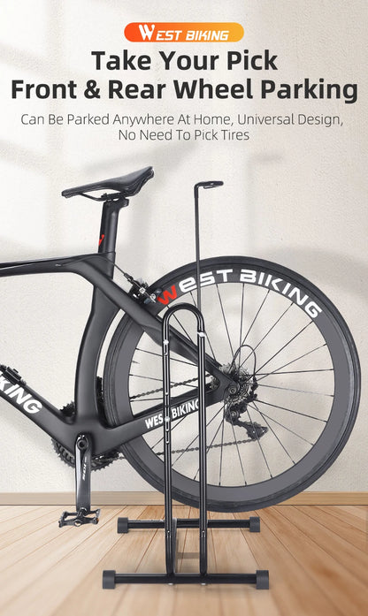 WEST BIKING 3 In 1 Bicycle Parking Rack Multifunctional Bike Indoor Garage Storage Stand MTB Road Bike Maintenance Repair Stand