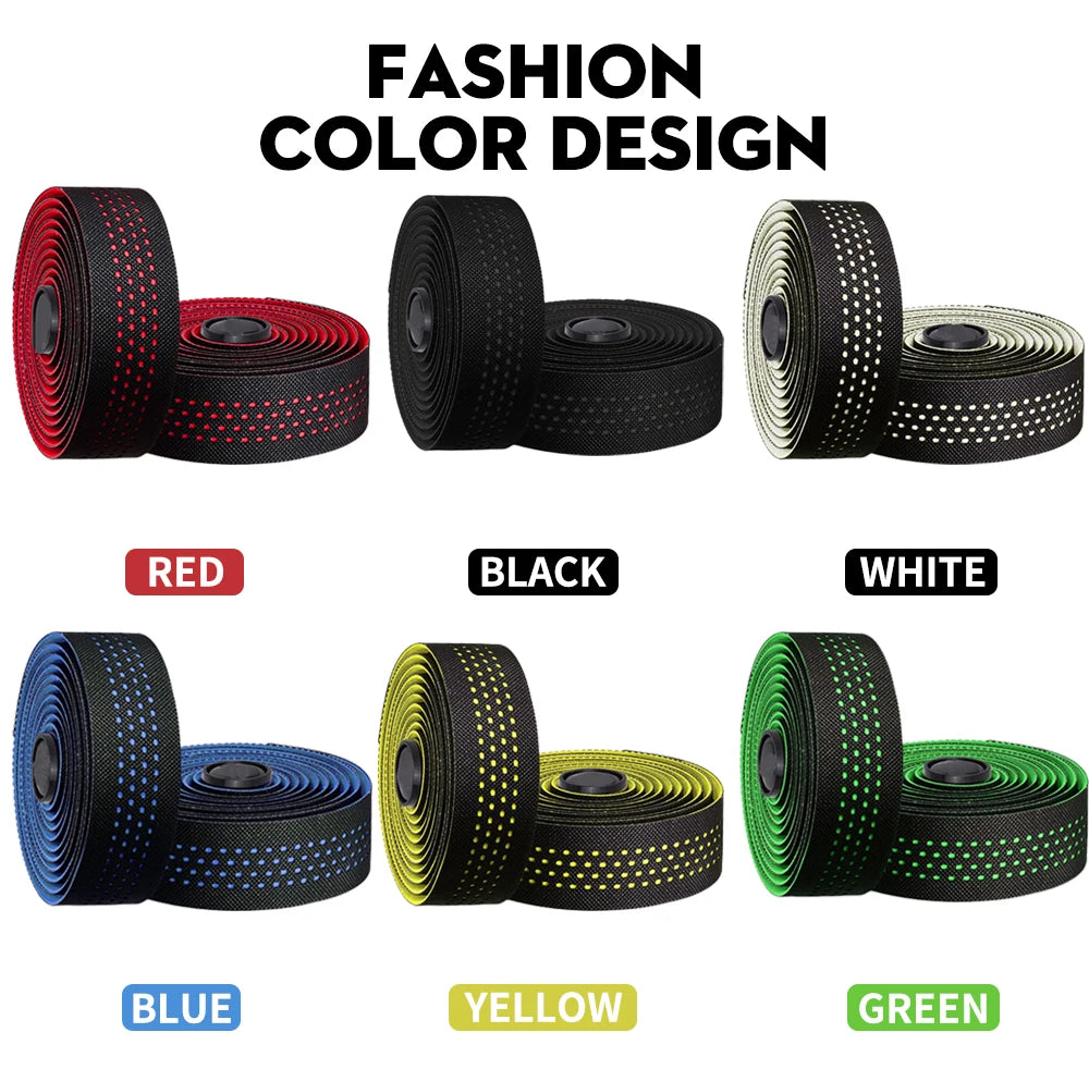 1pair Perforated Breathable Handlebar Tape Non-slip EVA/PU Soft Anti-Vibration