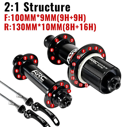 ARC Road Bike Hubs Rim Brake 4 Pawls 48 Clicks Front 100 Rear 130MM  20 24 Holes Ultralight 280g 8-11S