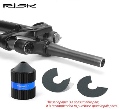 RISK Bicycle Fork Burr Charfer with Sandpaper Internal External Trimmer Bike Tube End Grinding Seatpost Grinder Chamfering Tools