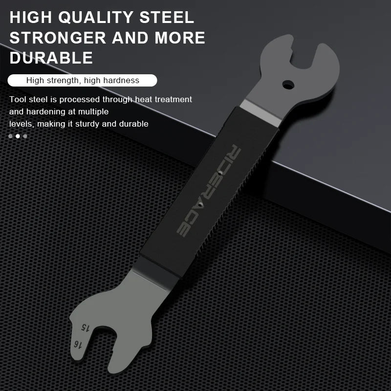 Bike Pedal Wrench 15/16/17mm High Carbon Steel Durable Bicycle Head Open End Axle Hub Cone Wrench MTB Hubs Install Remover Tool