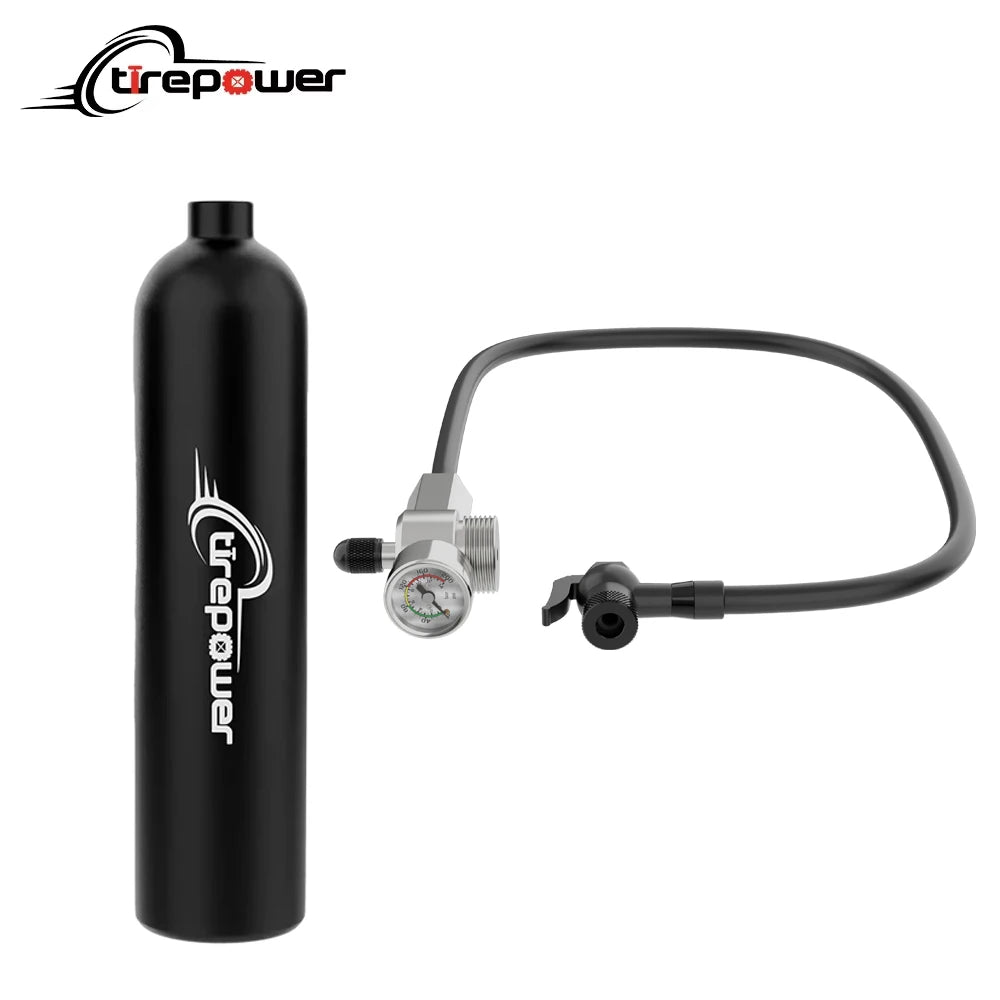 Tubeless Tire Inflator 1.2L Tubeless Bike Pump Max 200 PSI Tubeless Booster Compatible with Presta & Schrade Valves for Road MTB