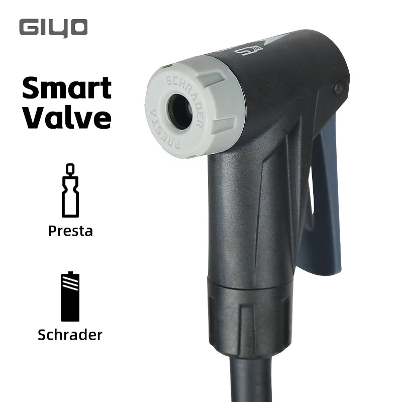 GIYO 160PSI Bicycle Floor Pump MTB Road Bike Manual Air Pump Balloon Presta Schrader Valve Tire Inflator With 3 Inch Guage