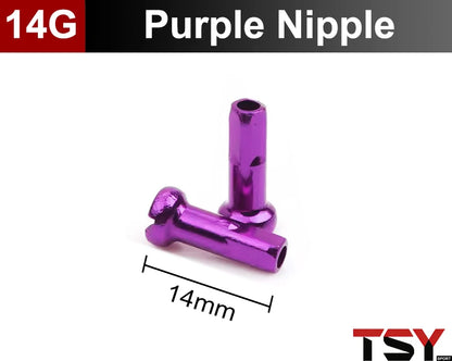 100Pcs 14G Colorful Spoke Nipples 14mm Alloy