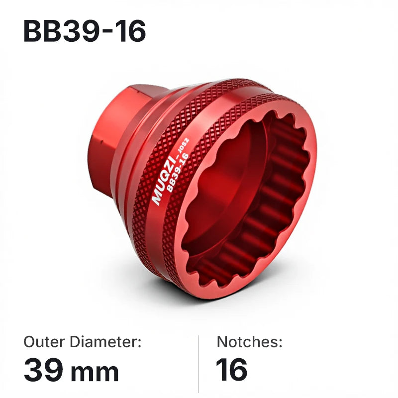 MUQZI Bottom Bracket Install Removal Tool 12/16-Notch Fits 39mm/40.5mm/44mm/45.6-46.6mm Outer Diameter BB Cups