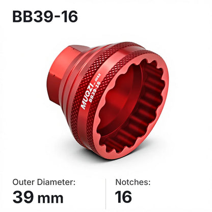 MUQZI Bottom Bracket Install Removal Tool 12/16-Notch Fits 39mm/40.5mm/44mm/45.6-46.6mm Outer Diameter BB Cups