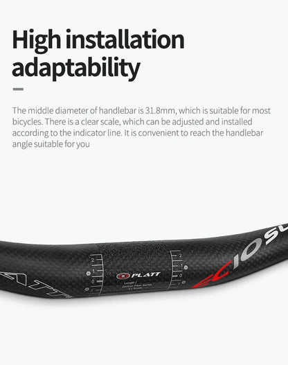 Carbon mountain bike handlebar  MTB 3k 31.8*680 760mm swallow-shaped handlebar