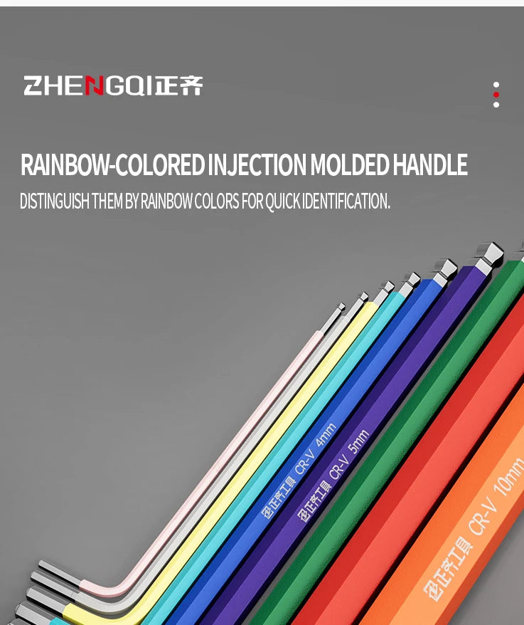 Internal Hex Wrench Set L Wrench Set Suitable for Home and Workplace Hex Wrench Set 1.5mm to 10mm Hex Wrench Manual Repair Tool