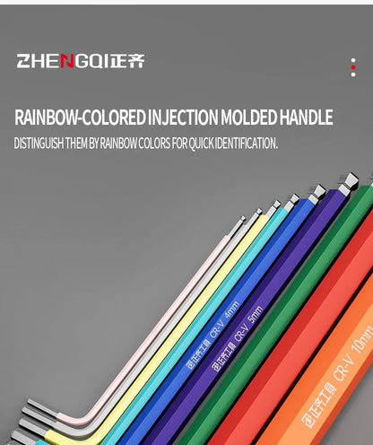 Internal Hex Wrench Set L Wrench Set Suitable for Home and Workplace Hex Wrench Set 1.5mm to 10mm Hex Wrench Manual Repair Tool