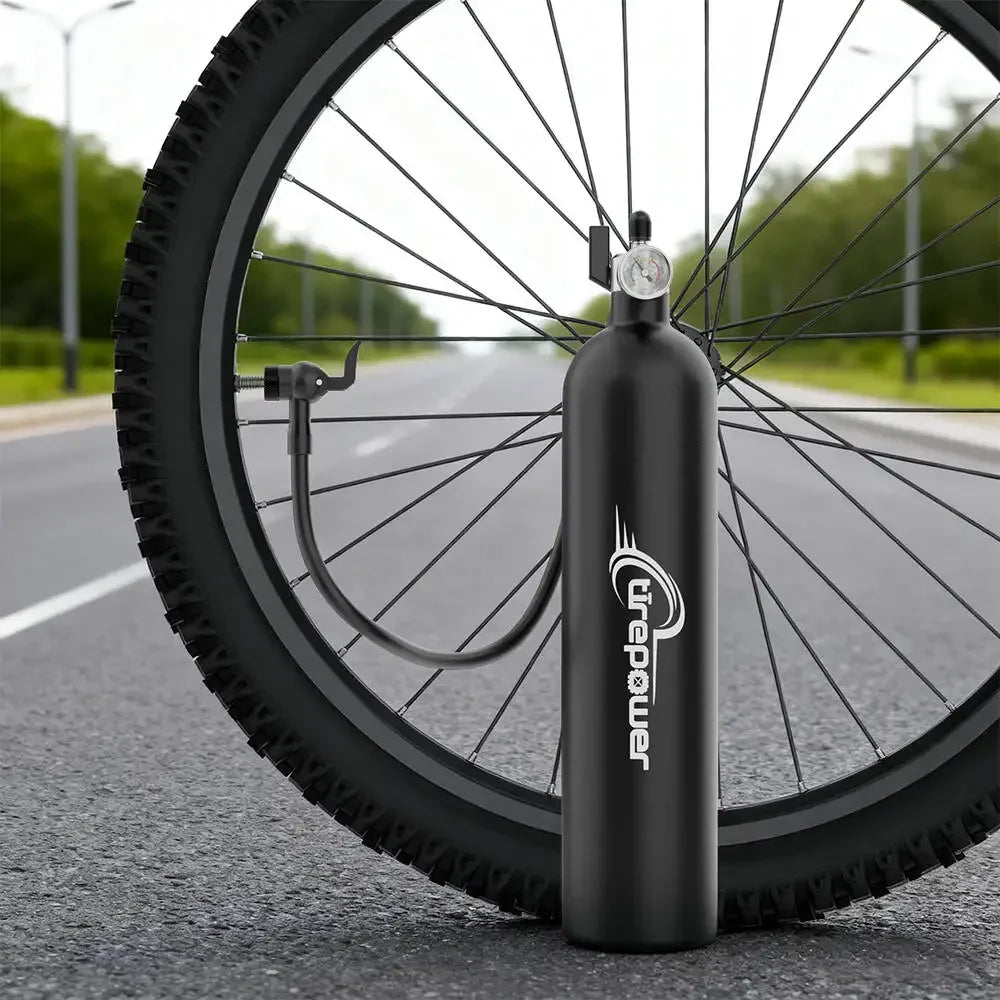 Tubeless Tire Inflator 1.2L Tubeless Bike Pump Max 200 PSI Tubeless Booster Compatible with Presta & Schrade Valves for Road MTB