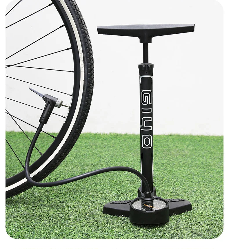 GIYO 160PSI Bicycle Floor Pump MTB Road Bike Manual Air Pump Balloon Presta Schrader Valve Tire Inflator With 3 Inch Guage