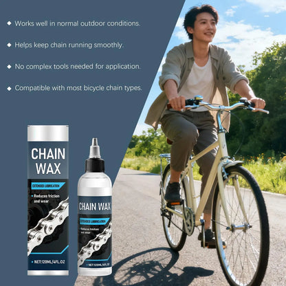 120ml Wax Based Bike Chain Lube MTB Motorcycle Lubricant for Dry/Wet Conditions Chain Cleaner Maintenance