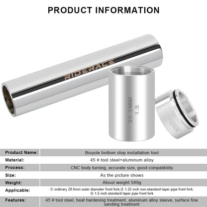 Bicycle Front Fork Replacement Installation Tools Bike Headset Crown Race Tool Anti- Slip Setting System Extension For 28.6mm