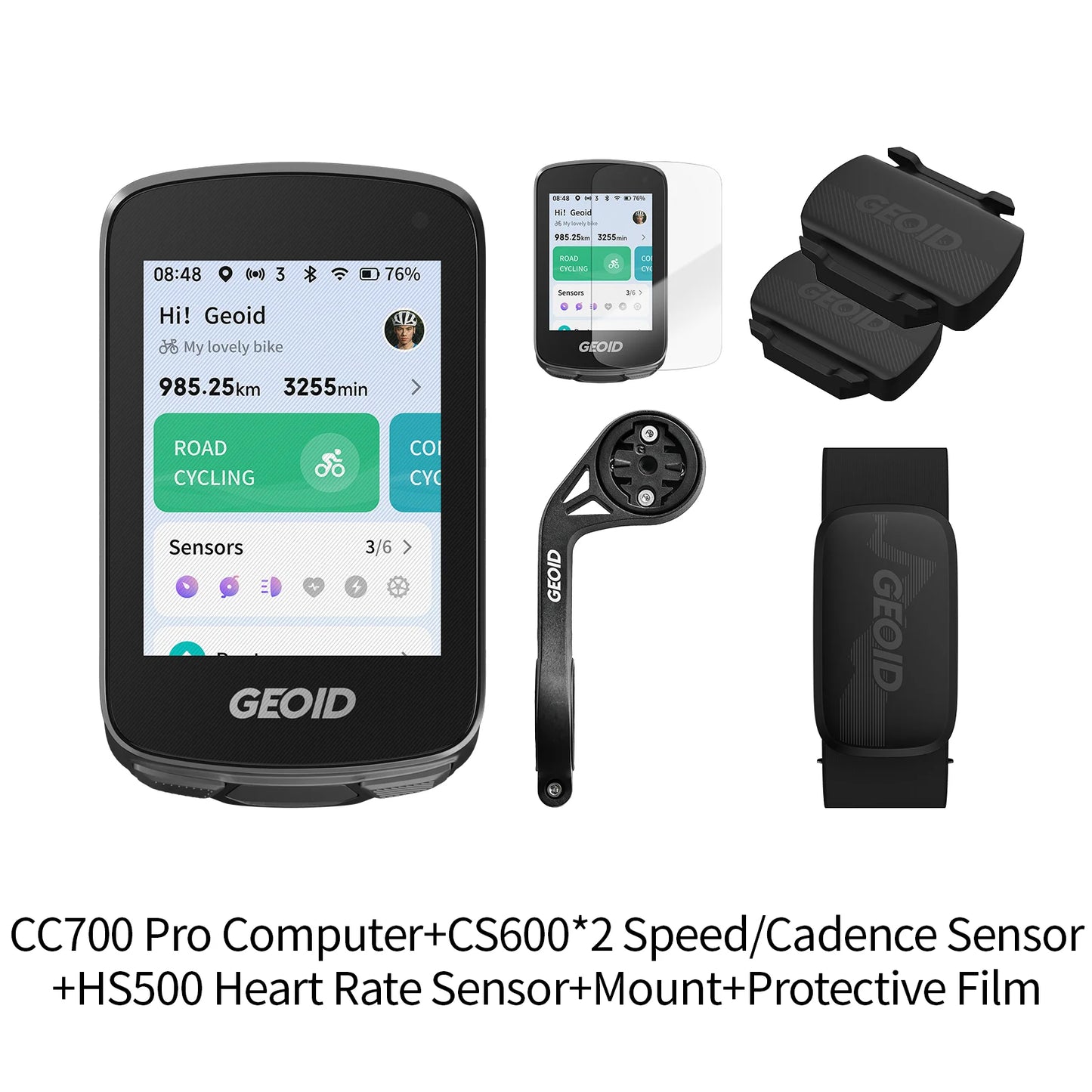 GEOID CC700 Pro Bicycle Computer 2.8-Inch Touchscreen GPS Bike Speedometer with Map Navigation