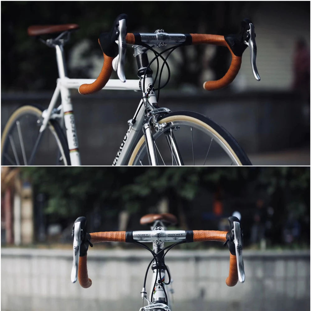 Road Bike Handlebar Tape Handmade Anti-Slip Shock Anti-Microfiber Leather Bar Bartape