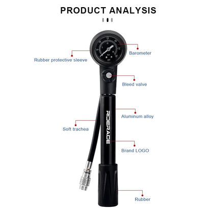 Shock Pump 300PSI Pressure With Gauge Bicycle