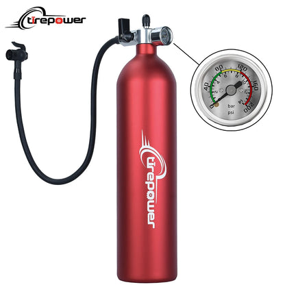 Tubeless Tire Inflator 1.2L Tubeless Bike Pump Max 200 PSI Tubeless Booster Compatible with Presta & Schrade Valves for Road MTB