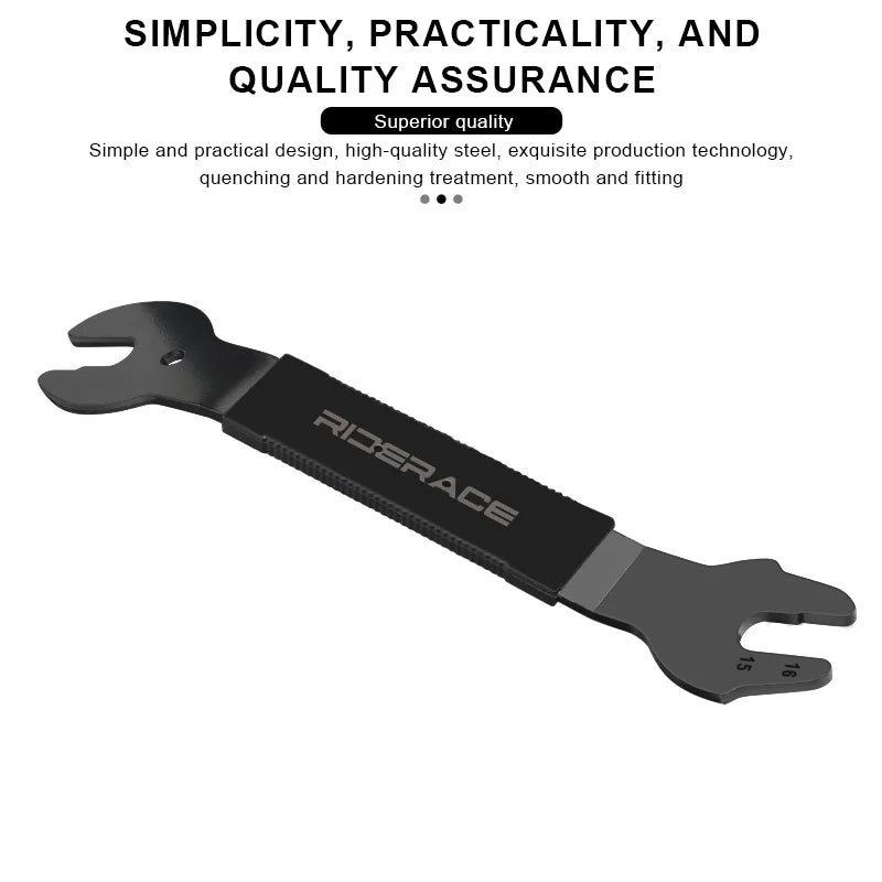Bike Pedal Wrench 15/16/17mm High Carbon Steel Durable Bicycle Head Open End Axle Hub Cone Wrench MTB Hubs Install Remover Tool