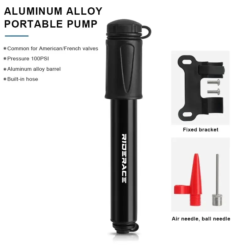 RIDERACE Portable Mini Tire Inflator Schrader Presta Valve