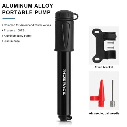 RIDERACE Portable Mini Tire Inflator Schrader Presta Valve