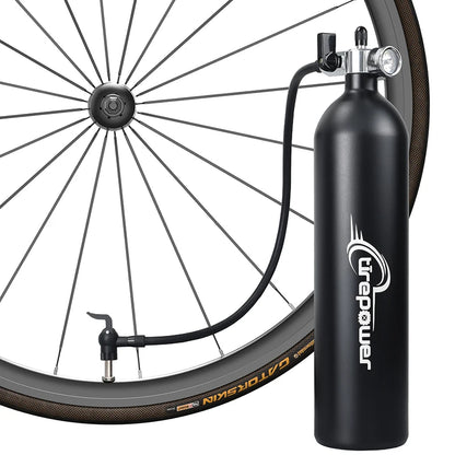 Tubeless Tire Inflator 1.2L Tubeless Bike Pump Max 200 PSI Tubeless Booster Compatible with Presta & Schrade Valves for Road MTB