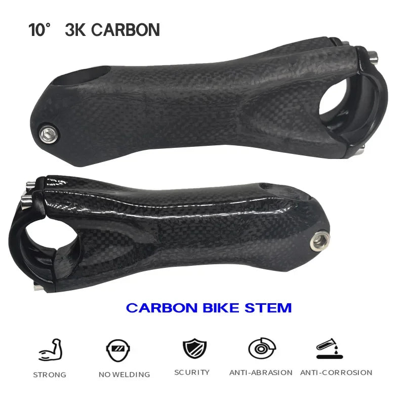 Ultra Light Carbon Stem ±10 Degrees  80-130mm Bicycle bar 31.8mm fork  28.6mm