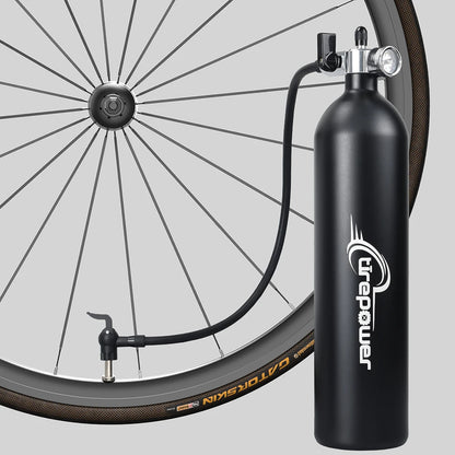 Tubeless Tire Inflator 1.2L Tubeless Bike Pump Max 200 PSI Tubeless Booster Compatible with Presta & Schrade Valves for Road MTB