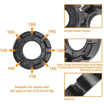 ZTTO Bicycle Spoke Wrench Nipple Tool 1.1/1.3/1.5/1.6mm Aero Spokes Holder Tool Straight Pull Flat Spokes 14G Nipples Spanner