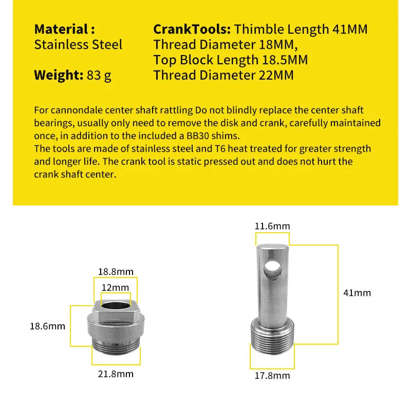 Crank Removal Tool Suitable For CANNONDALE SI KT013 Integrated BB30