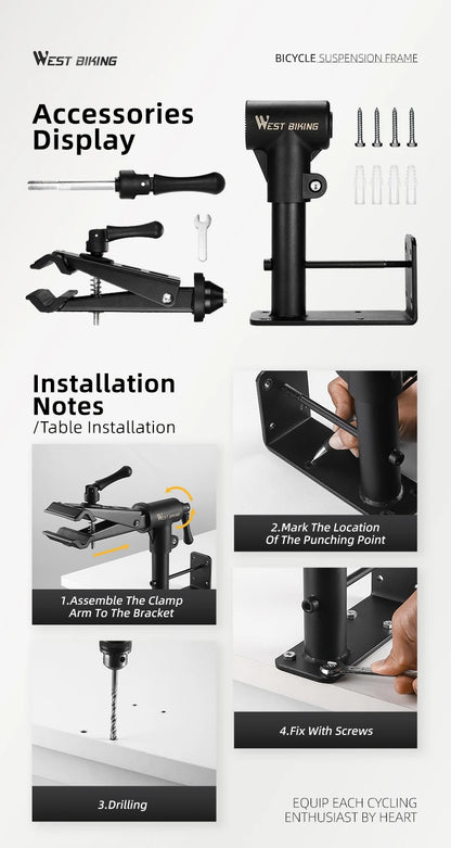 WEST BIKING Bench/Wall Mount Bicycle Repair Stand