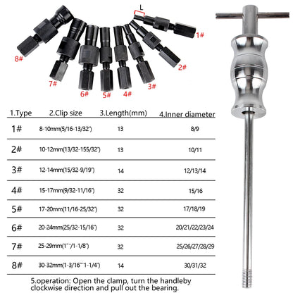 Bearing Pullers 9PCS/set Bearing Removal Tools Blind Hole Bearing Extractor