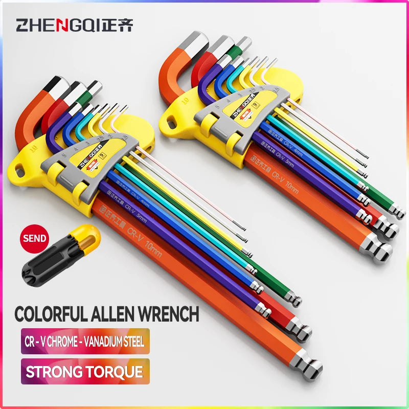 Internal Hex Wrench Set L Wrench Set Suitable for Home and Workplace Hex Wrench Set 1.5mm to 10mm Hex Wrench Manual Repair Tool