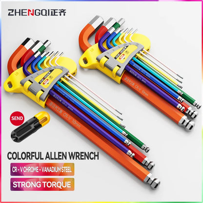 Internal Hex Wrench Set L Wrench Set Suitable for Home and Workplace Hex Wrench Set 1.5mm to 10mm Hex Wrench Manual Repair Tool