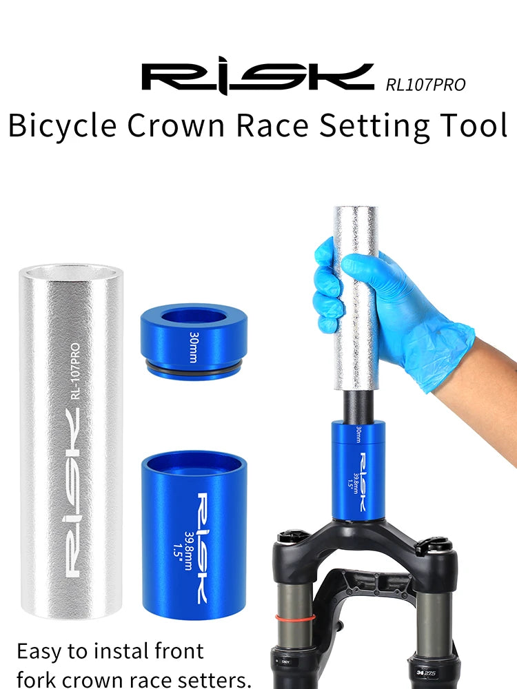 RISK Bicycle Front Fork Crown Installation Tool Practical Mountain Bike Headset Press-Fit Tool Anti-slip Repairing Supplies