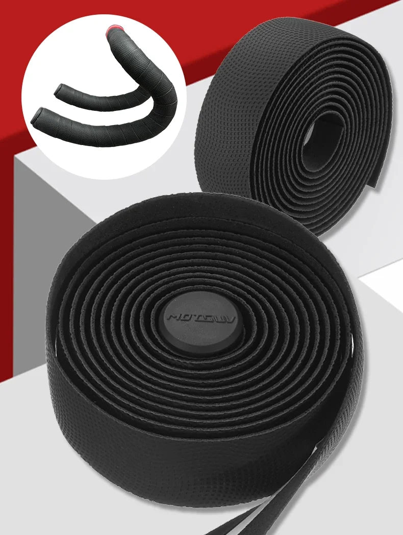 Road Bike Handlebar Tape Black Bar Tapes EVA/PU Soft Anti-Vibration Wrap Tape Durable Bar Bartape Anti-slip