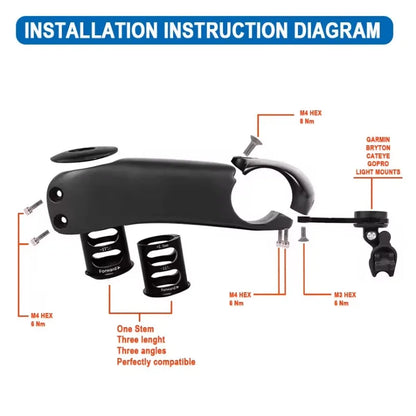 New Style Carbon Fiber Bicycle Stem for Road Bikes Available in 80 90 100 110 120 130mm Lengths