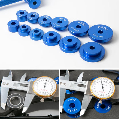 Bicycle Hub/Bottom Bracket Bearing Extractor Installation Press Set