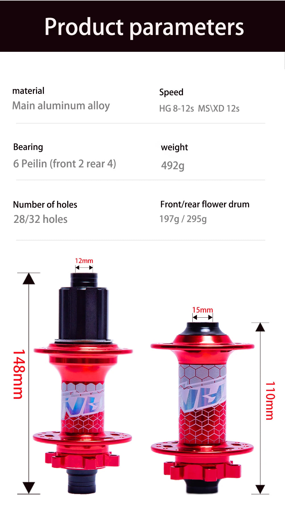 TANKE MTB BOOST 148 Bicycle Hubs 120 Click 6 Claws Bearing 32H 28H HG XD MS Disc Brake Micro Spline 8 9 10 11 12 Speed
